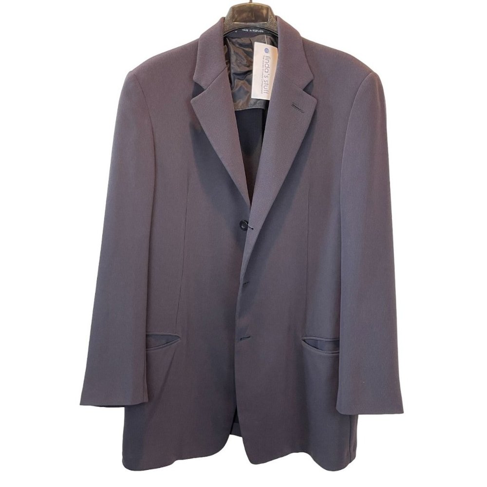 NWT Armani Collezioni Men Suit Blazer Office Interview Saks Fifth Avenue Blue 42